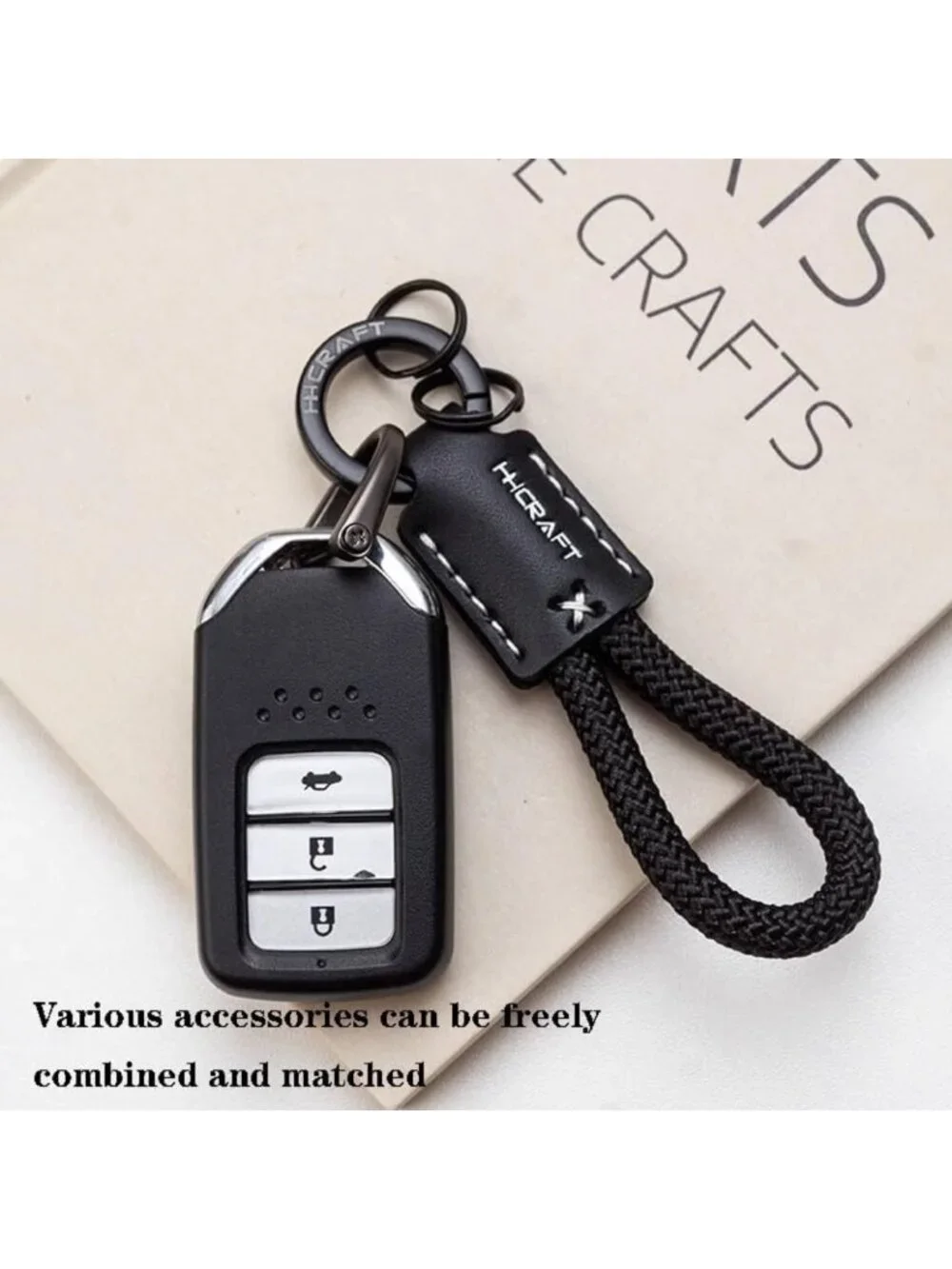Dinosaur Keychain & Hand-Woven Bracelet Set | Metal Charm for Backpack Accessory